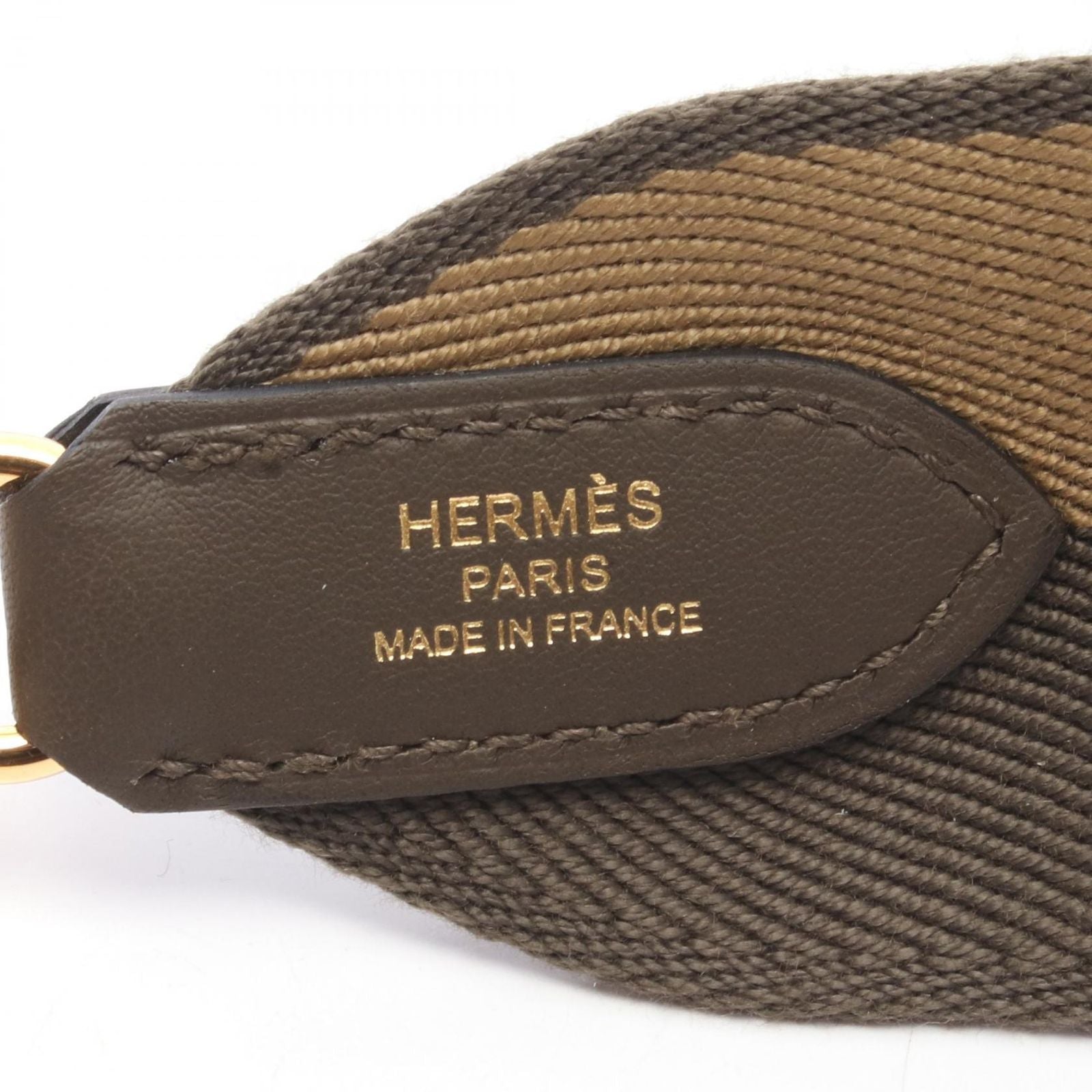 Hermes Shoulder Strap Bandouliere Sangle Cazac Vert Loden Dune Canvas — view 4