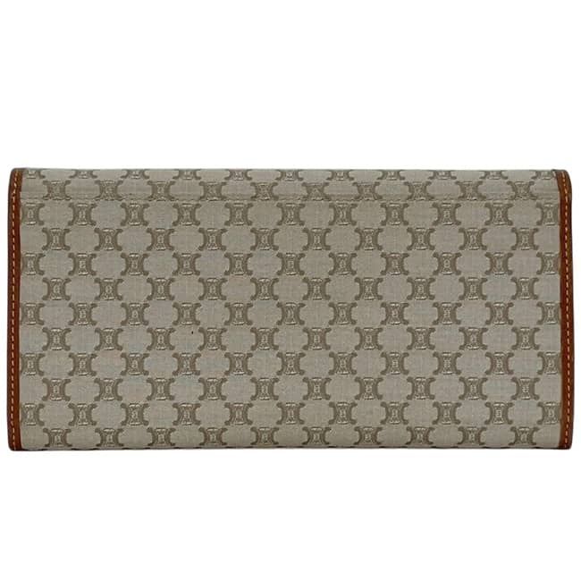 Celine Bifold Wallet Beige Brown Macadam Nylon Leather YS OO 16 — view 2
