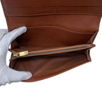 Celine Bifold Wallet Beige Brown Macadam Nylon Leather YS OO 16 — view 5