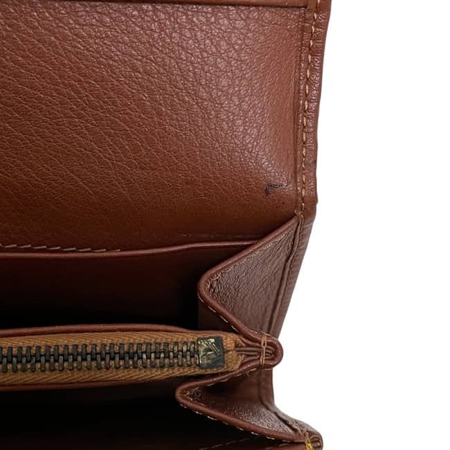 Celine Bifold Wallet Beige Brown Macadam Nylon Leather YS OO 16 — view 8