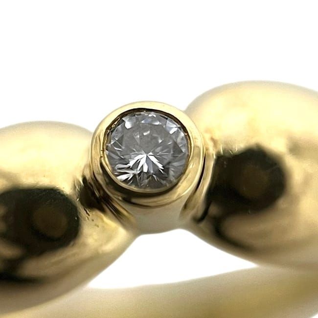 Tiffany & Co Diamond Ring Yellow Gold YG Jp5 Polished 750 18k — view 4