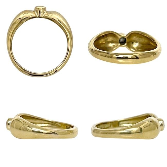 Tiffany & Co Diamond Ring Yellow Gold YG Jp5 Polished 750 18k — view 2