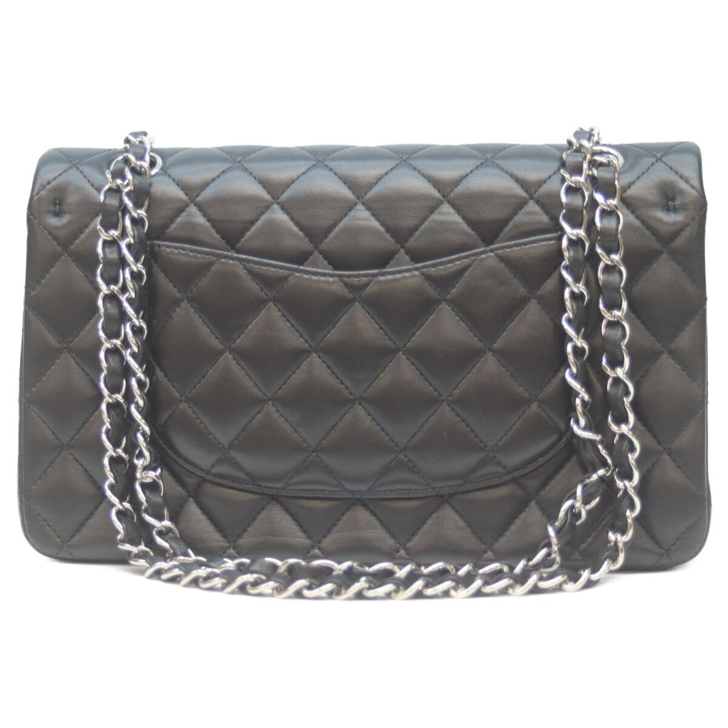 Chanel 21 Black Rum Silver Double Flap Quilted 25 — view 3