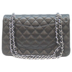 Chanel 21 Black Rum Silver Double Flap Quilted 25 — view 3