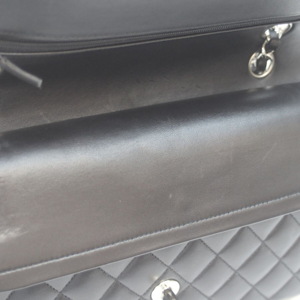 Chanel 21 Black Rum Silver Double Flap Quilted 25 — view 8