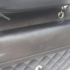 Chanel 21 Black Rum Silver Double Flap Quilted 25 — view 8
