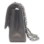 Chanel 21 Black Rum Silver Double Flap Quilted 25 — view 2