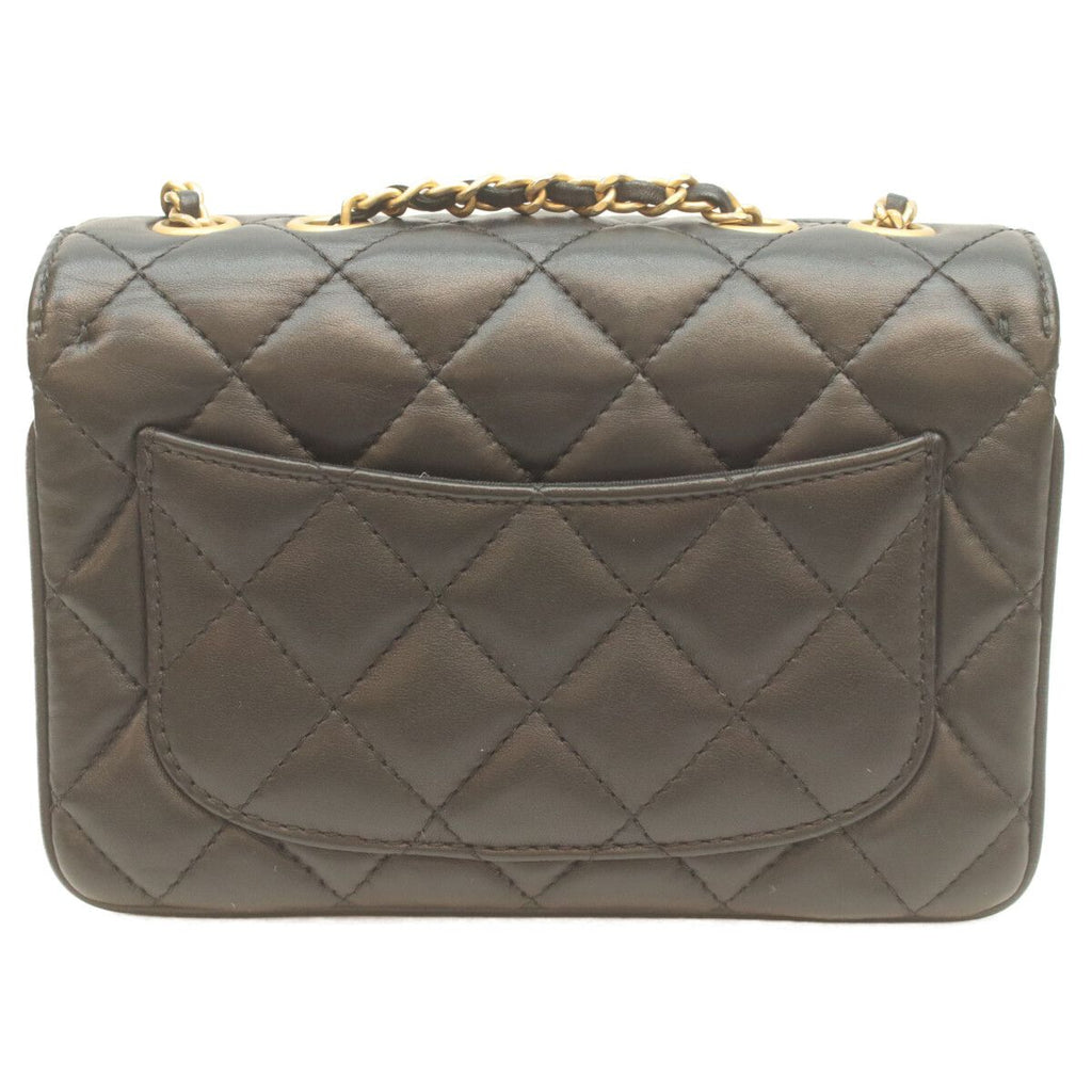 Chanel 24 Black Rum Gold Herevintage Flap Mini Quilted 18 — view 3
