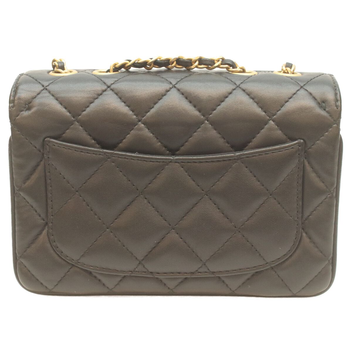 Chanel 24 Black Rum Gold Herevintage Flap Mini Quilted 18 — view 3