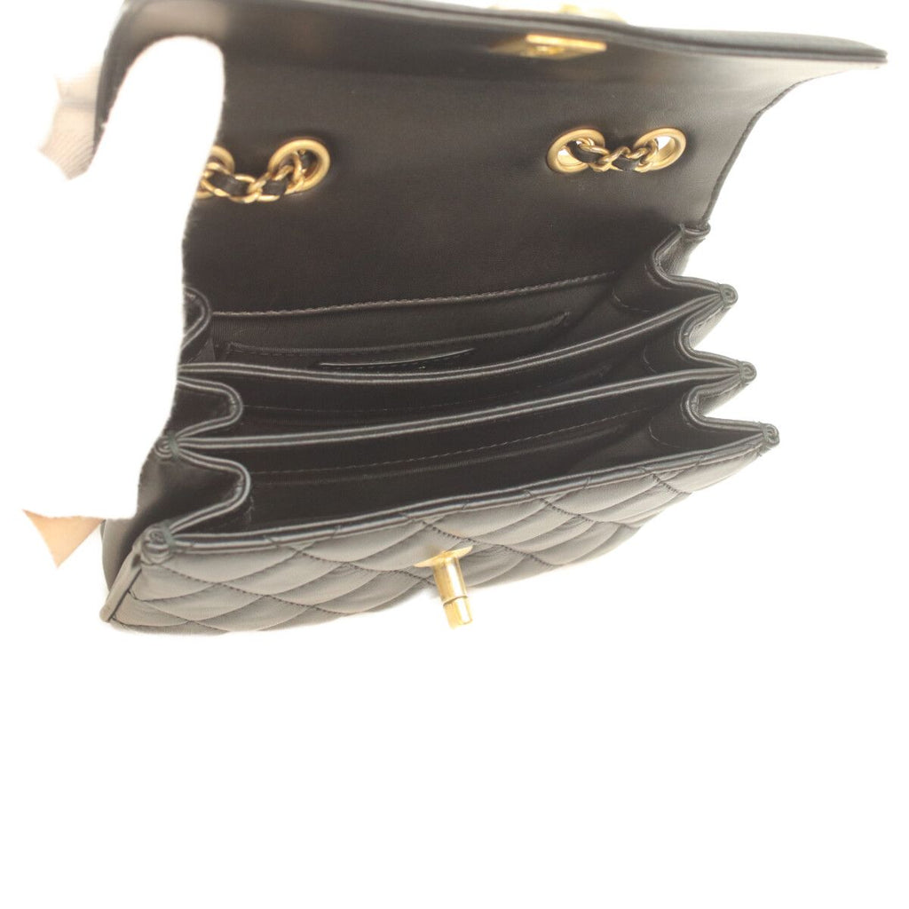 Chanel 24 Black Rum Gold Herevintage Flap Mini Quilted 18 — view 8