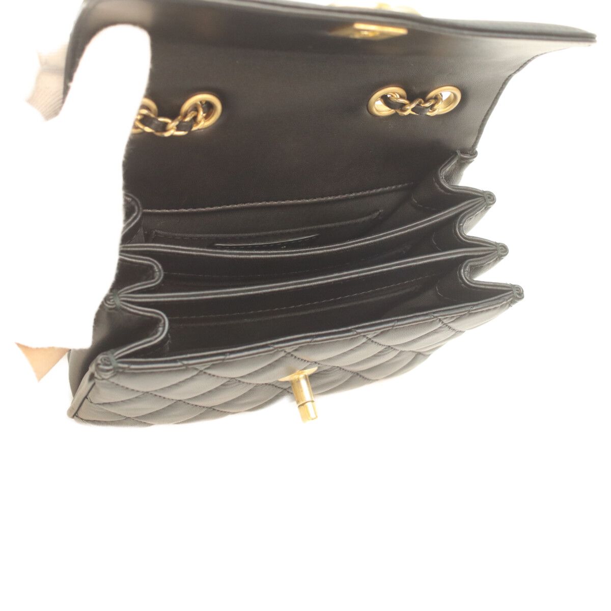 Chanel 24 Black Rum Gold Herevintage Flap Mini Quilted 18 — view 8