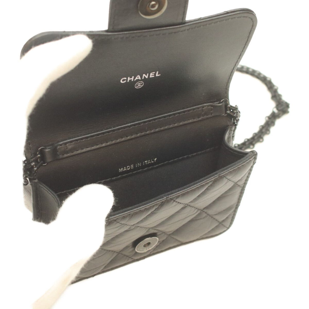 Chanel 2.55 black Vintage Card Case Chain Minishoulder — view 6