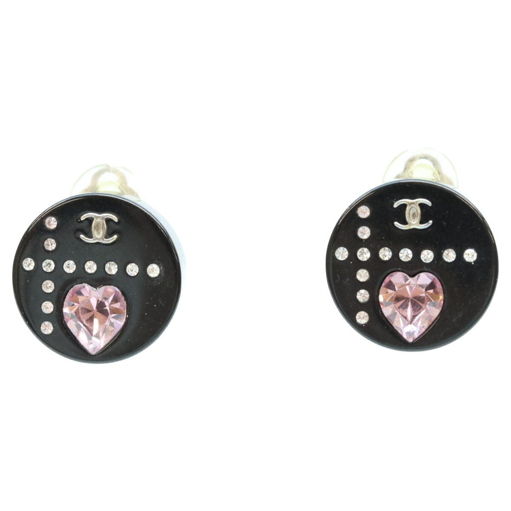 Chanel CC Logo Rhinestone Earrings