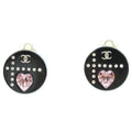 Chanel CC Logo Rhinestone Earrings