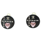 Chanel CC Logo Rhinestone Earrings