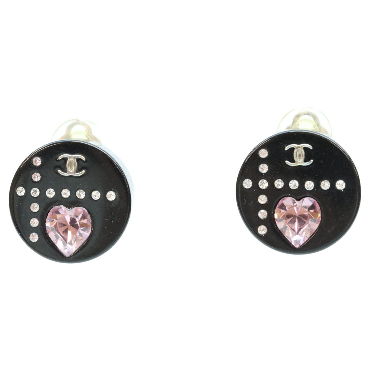 Chanel CC Logo Rhinestone Earrings