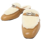 Hermes Leather Oz Kelly Mules