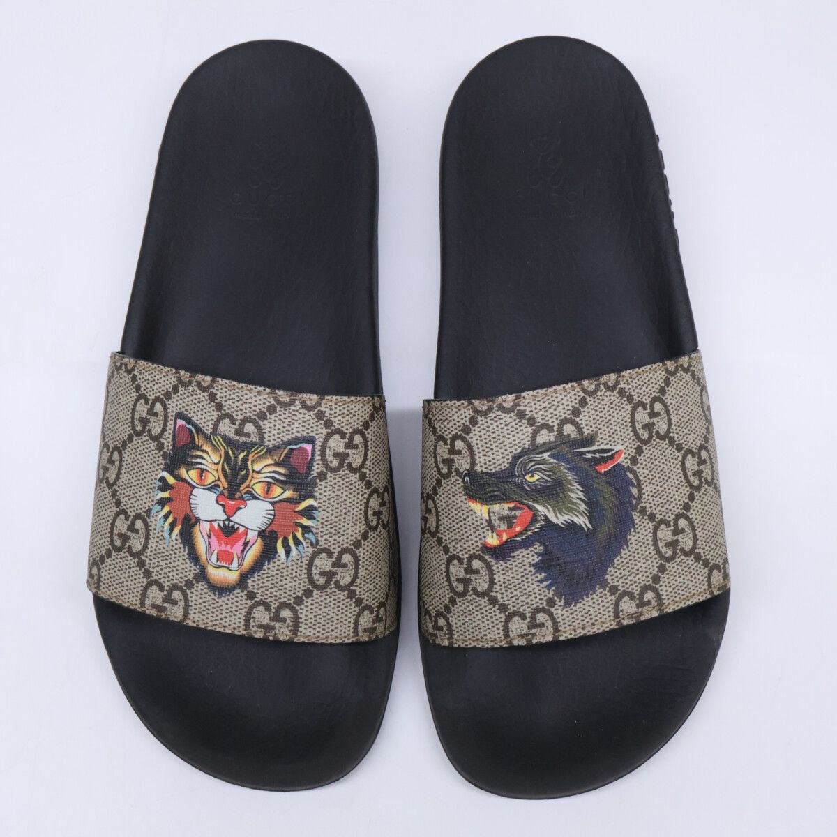 Gucci GG Supreme Angry Cat Slide Sandals — view 6