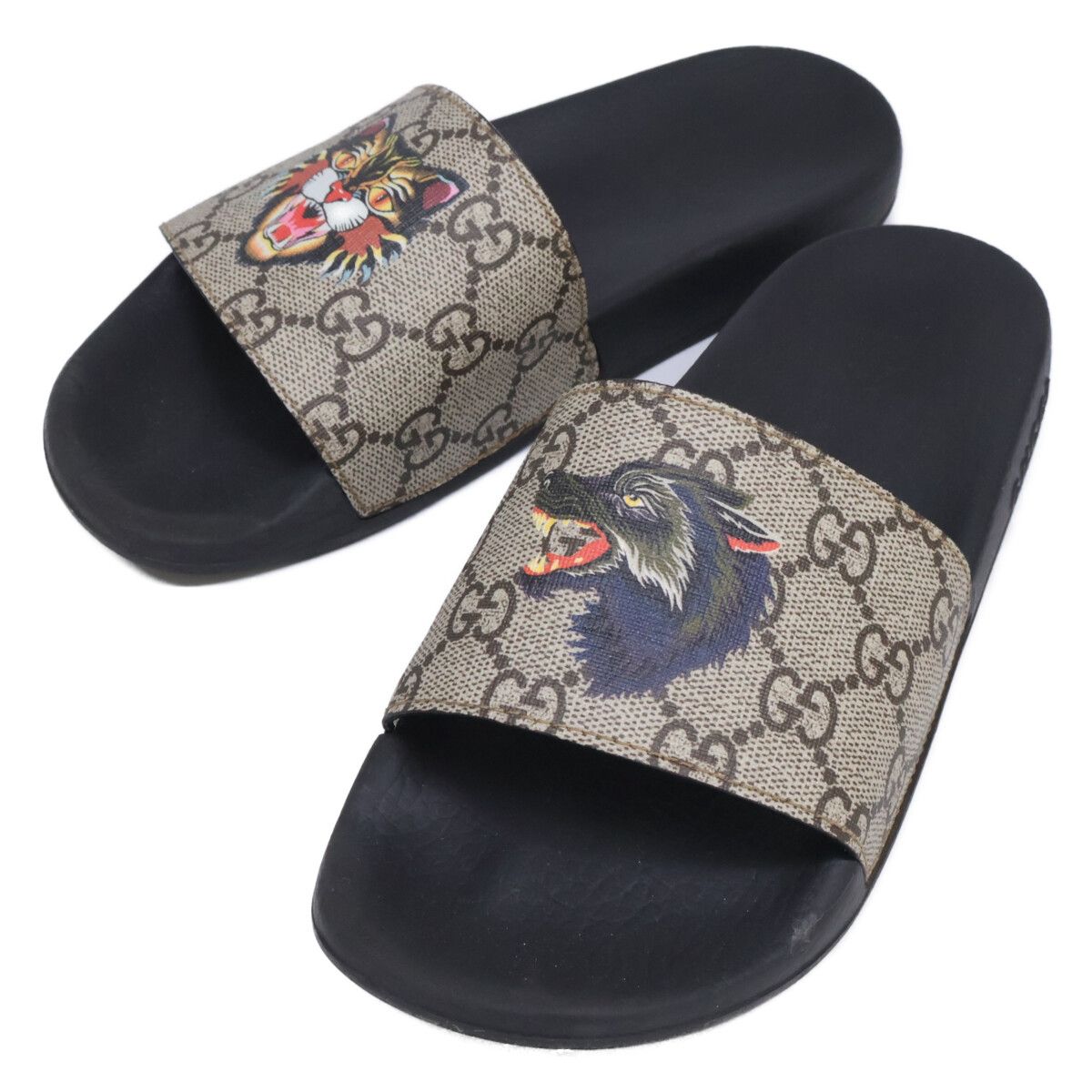 Gucci GG Supreme Angry Cat Slide Sandals