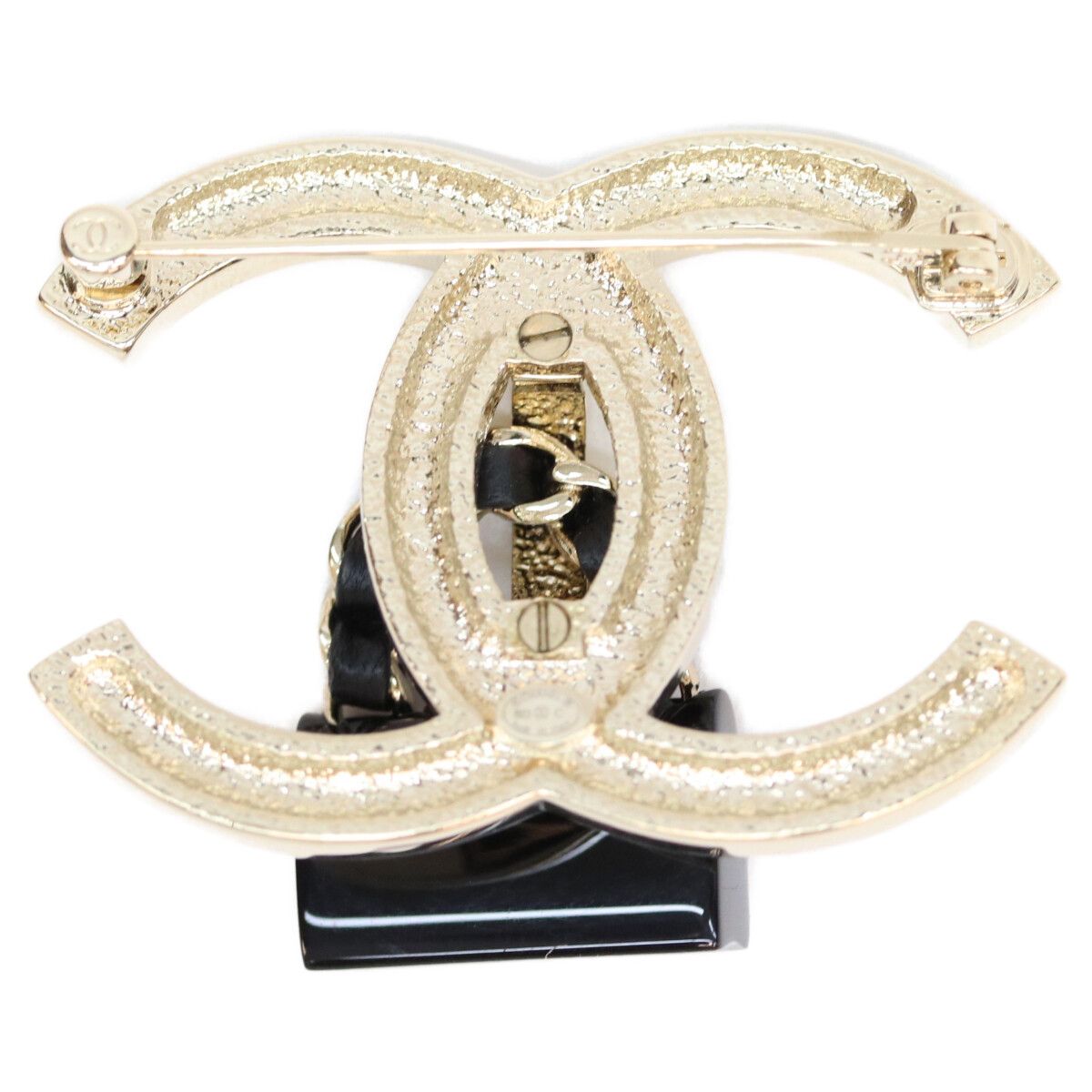 Chanel 23c Gold Black CC Logo Quilted Bag — view 4