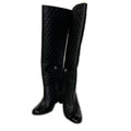 Chanel CC Logo Patent Toe Quilted Long Boots 36 1 2C