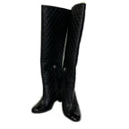 Chanel CC Logo Patent Toe Quilted Long Boots 36 1 2C