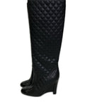 Chanel CC Logo Patent Toe Quilted Long Boots 36 1 2C — view 2
