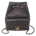 Chanel Black Caviar Gold Quilted Chain Backpack