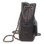 Chanel Black Caviar Gold Quilted Chain Backpack — view 4