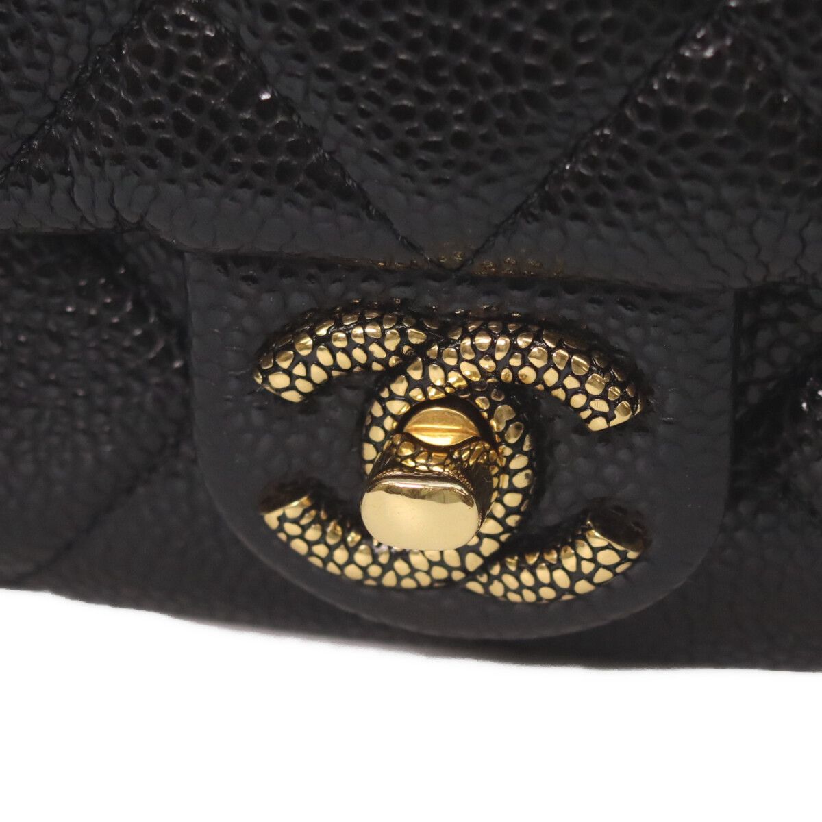 Chanel Black Caviar Gold Quilted Chain Backpack — view 6