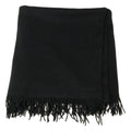 Hermes Cashmere 100 Logo Embroidery Fringe Large Scarf