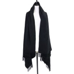 Hermes Cashmere 100 Logo Embroidery Fringe Large Scarf — view 7
