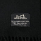 Hermes Cashmere 100 Logo Embroidery Fringe Large Scarf — view 4
