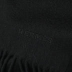 Hermes Cashmere 100 Logo Embroidery Fringe Large Scarf — view 5