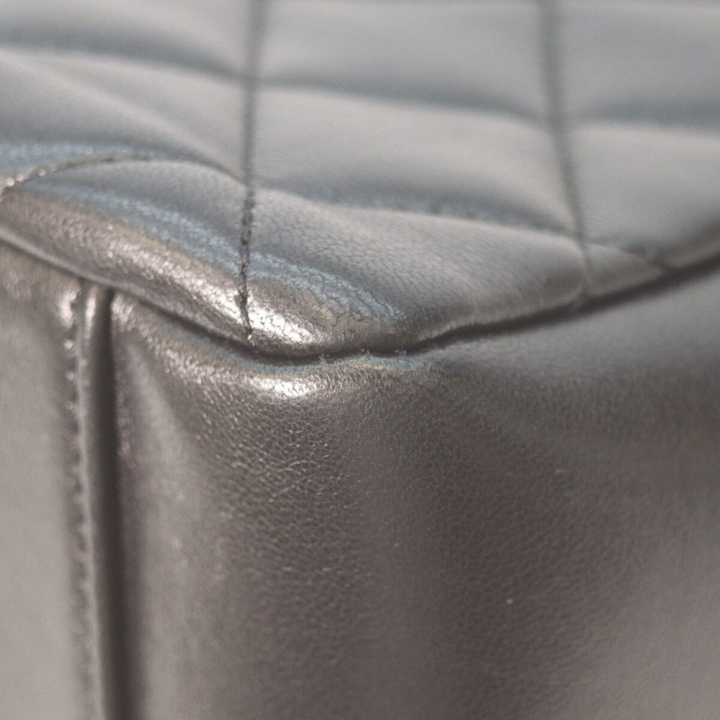 Chanel Black Shiny Lambskin Gold Small Shopping Tote — view 8