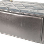 Chanel Black Shiny Lambskin Gold Small Shopping Tote — view 9