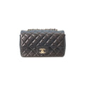 Chanel Black Rum Gold Mini Quilted 20 Chain Shoulder
