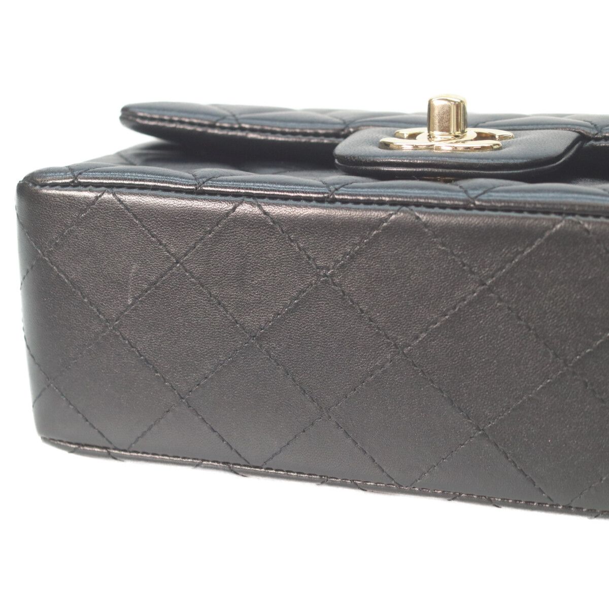 Chanel Black Rum Gold Mini Quilted 20 Chain Shoulder — view 6