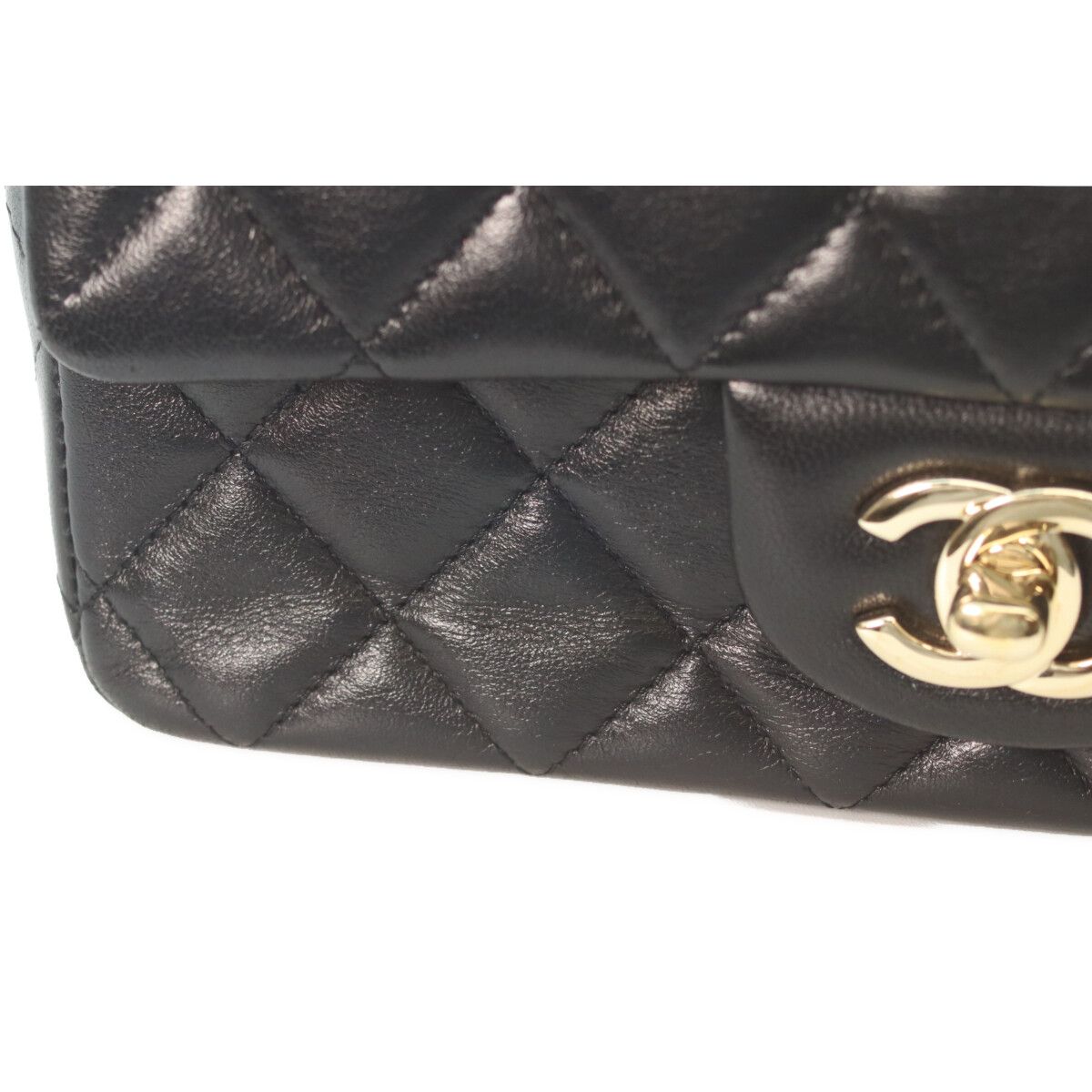 Chanel Black Rum Gold Mini Quilted 20 Chain Shoulder — view 7