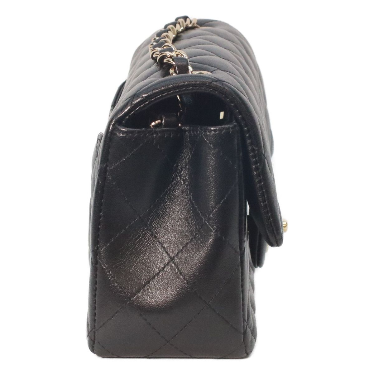 Chanel Black Rum Gold Mini Quilted 20 Chain Shoulder — view 4