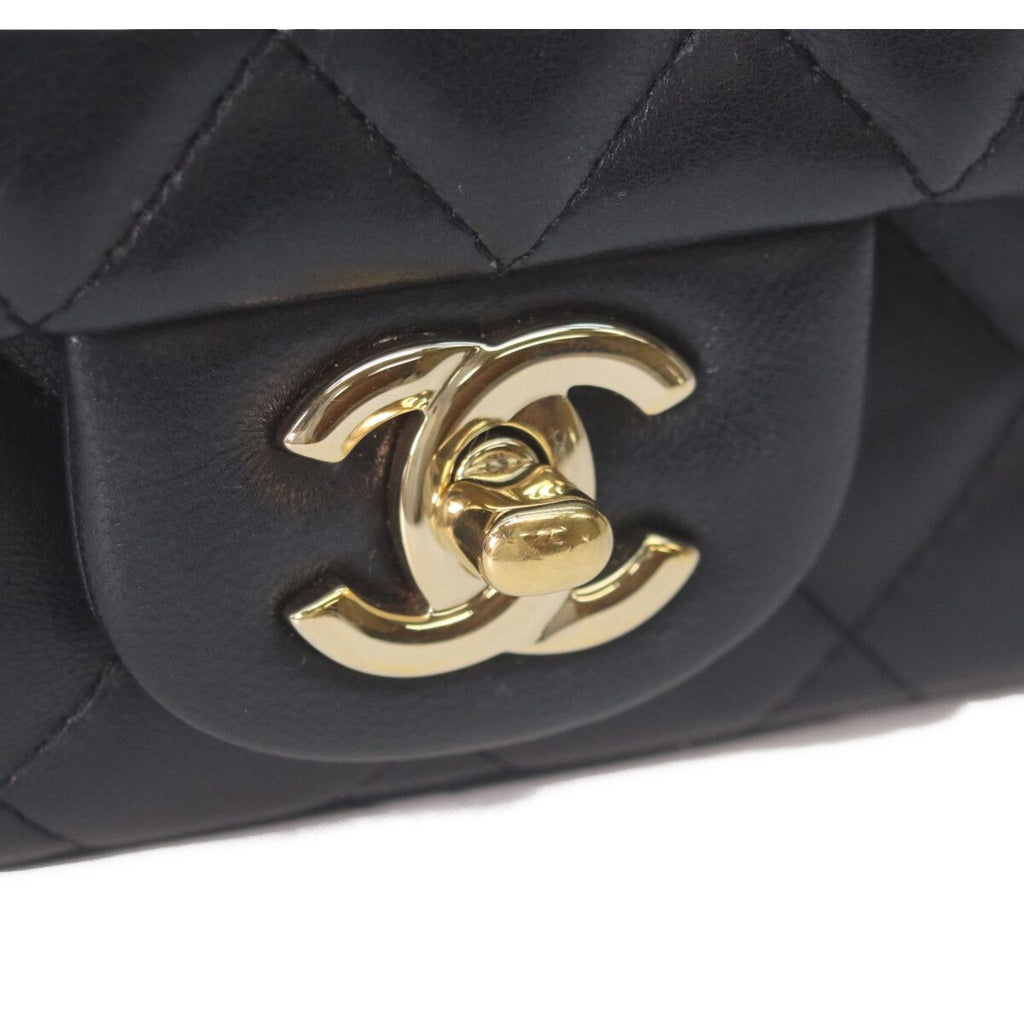 Chanel Black Rum Gold Mini Quilted 17 Shoulder — view 6