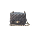 Chanel Black Rum Gold Mini Quilted 17 Shoulder