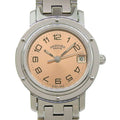 Hermes Clipper Stainless Steel Quartz Analog Watch with White Dial