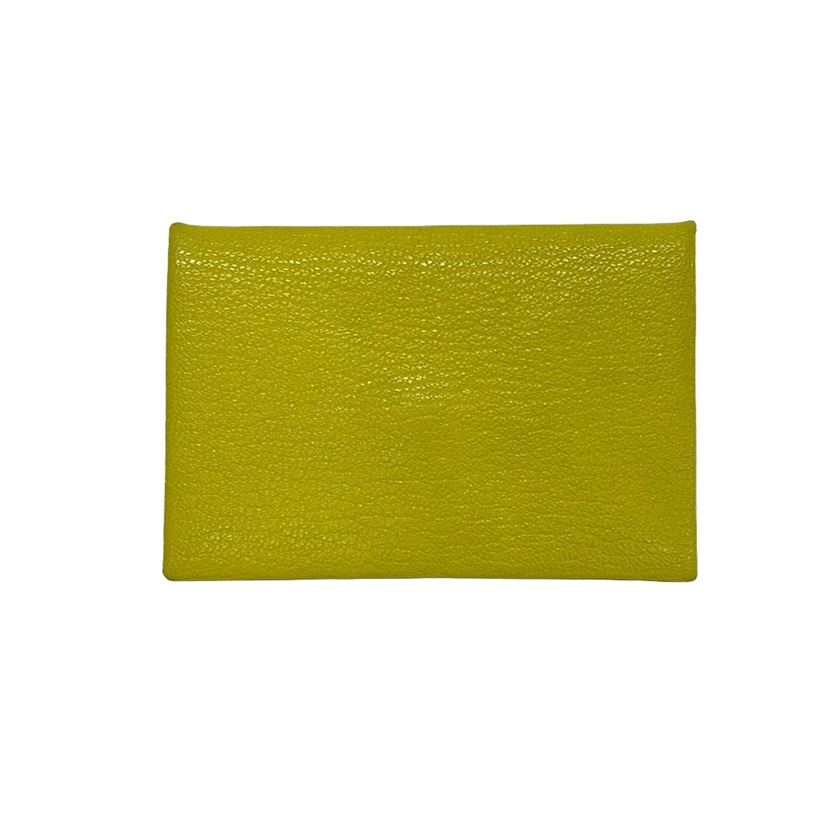 Hermes Business Card Holder Calvi Lime