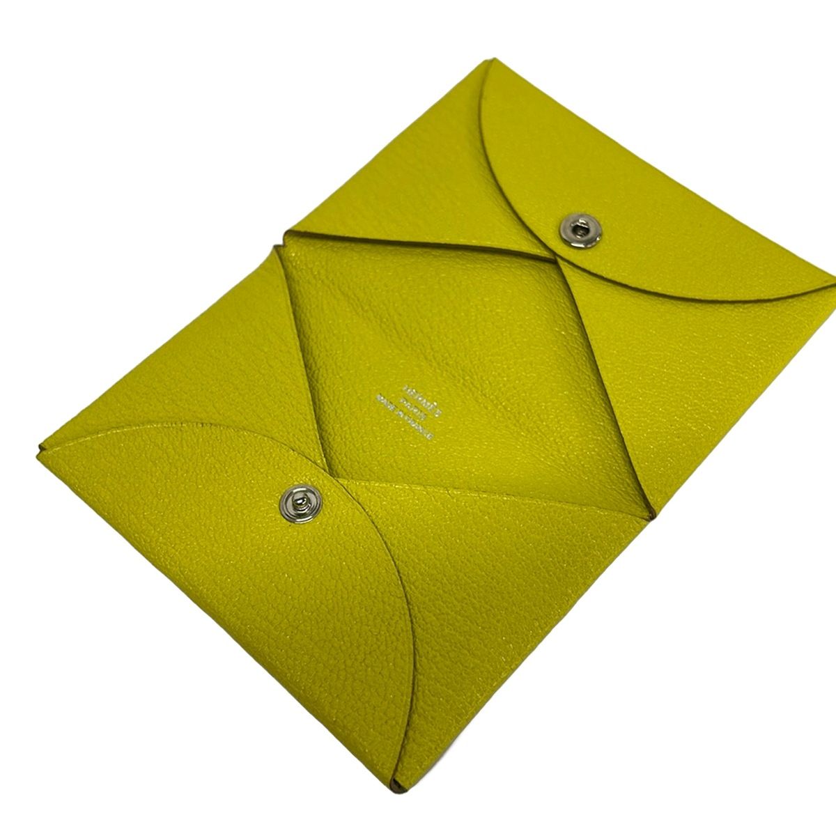 Hermes Business Card Holder Calvi Lime — view 3