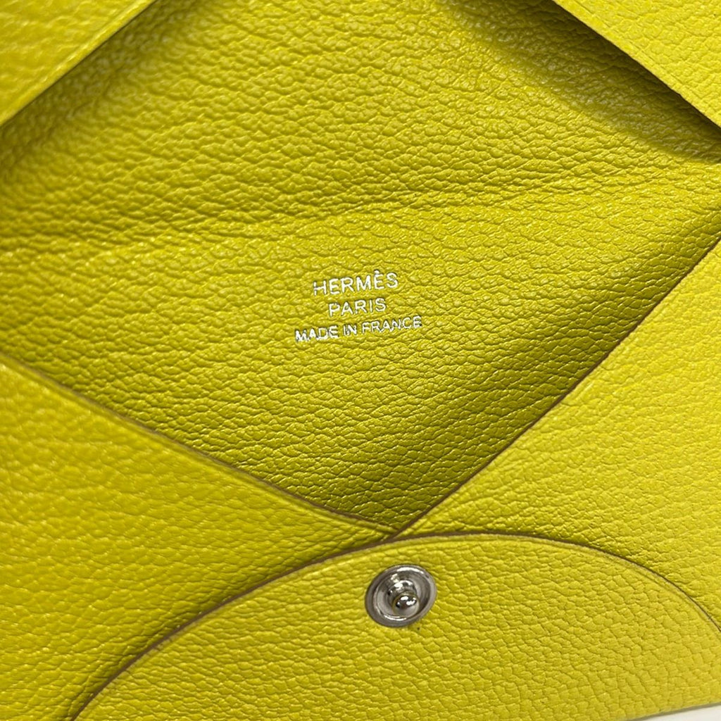 Hermes Business Card Holder Calvi Lime — view 5