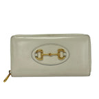 Gucci Wallet Horsebit Ivory Zip Around Leather