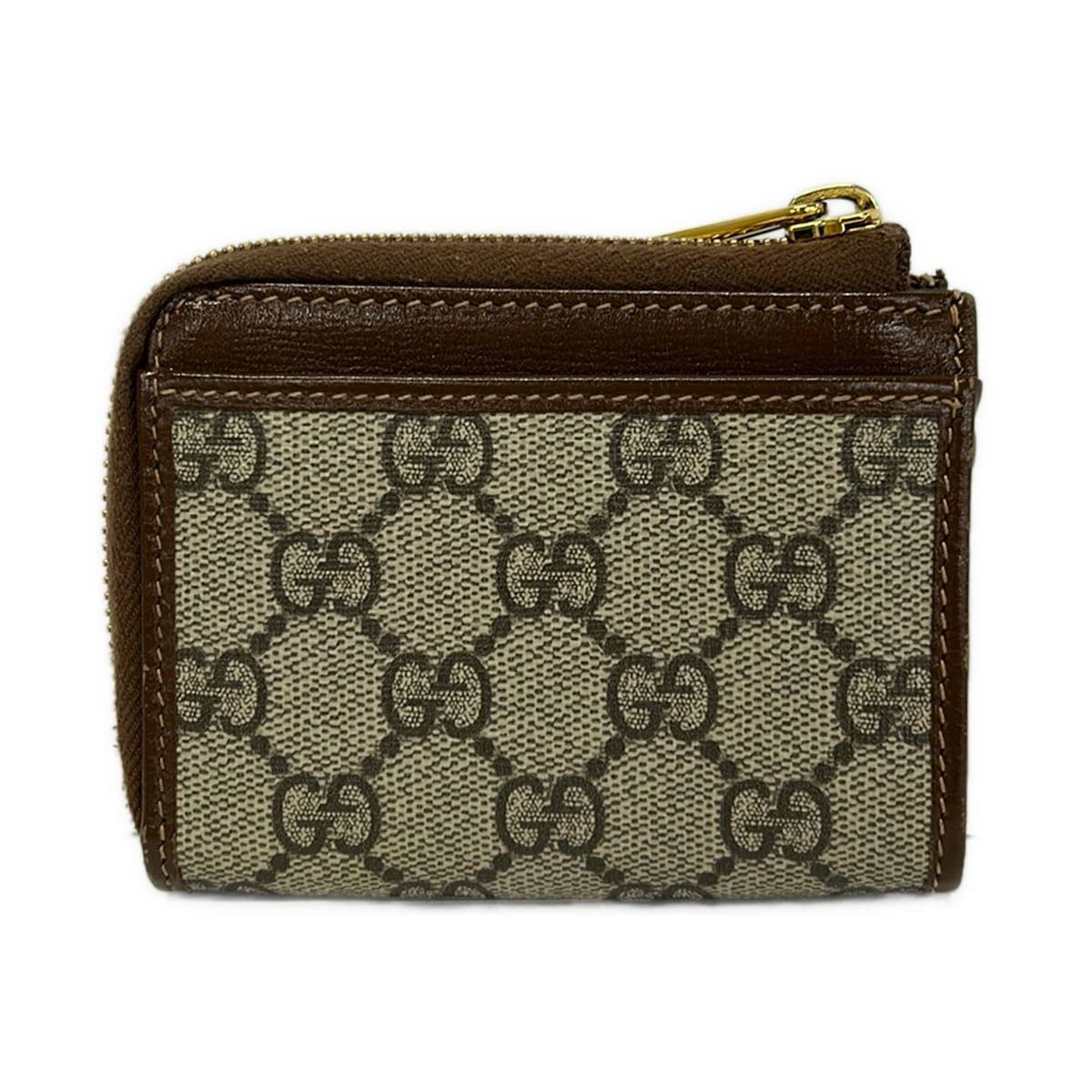 Gucci Coin Case Horsebit Dark Brown White Dark Gray L-shaped Zipper Leather — view 2