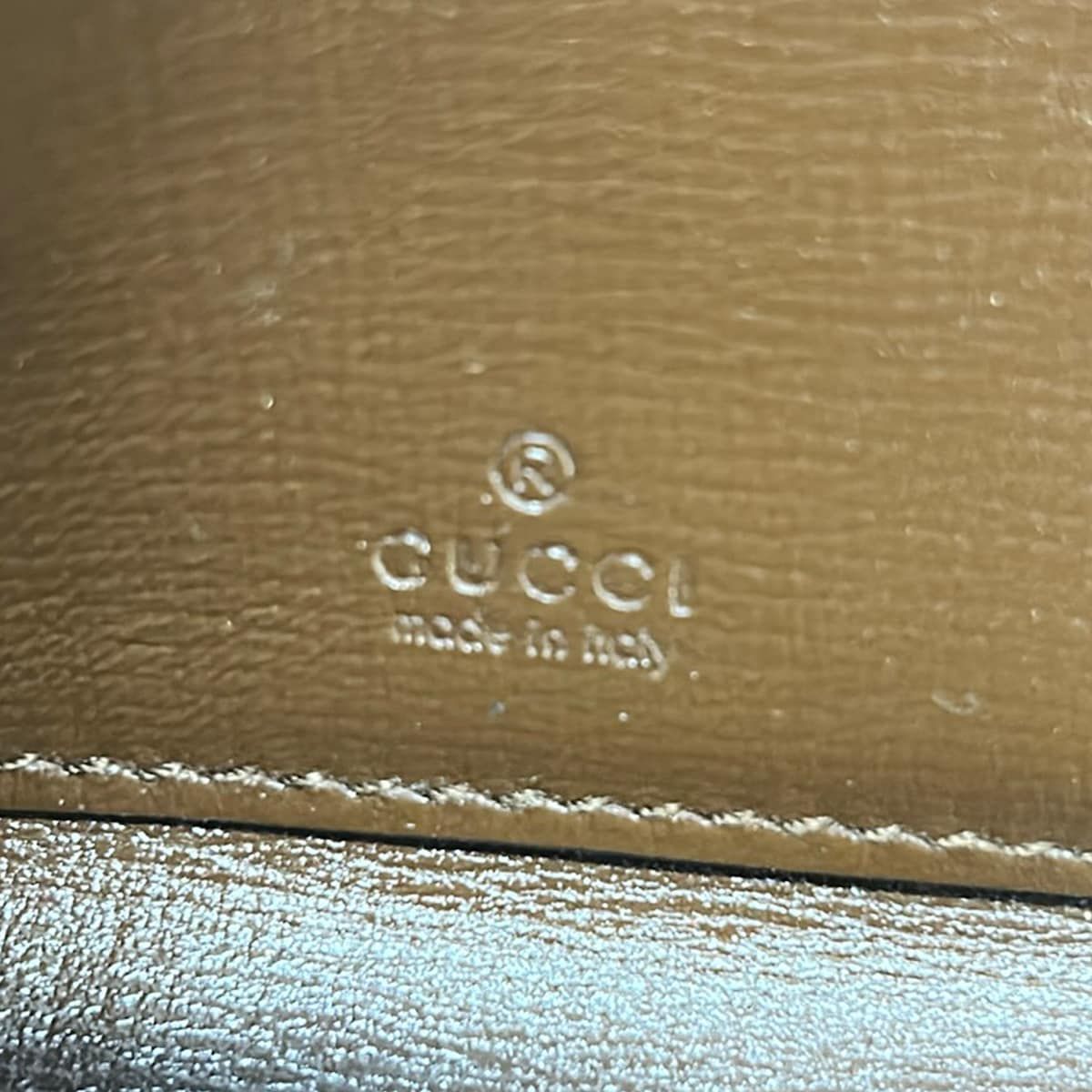 Gucci Coin Case Horsebit Dark Brown White Dark Gray L-shaped Zipper Leather — view 4