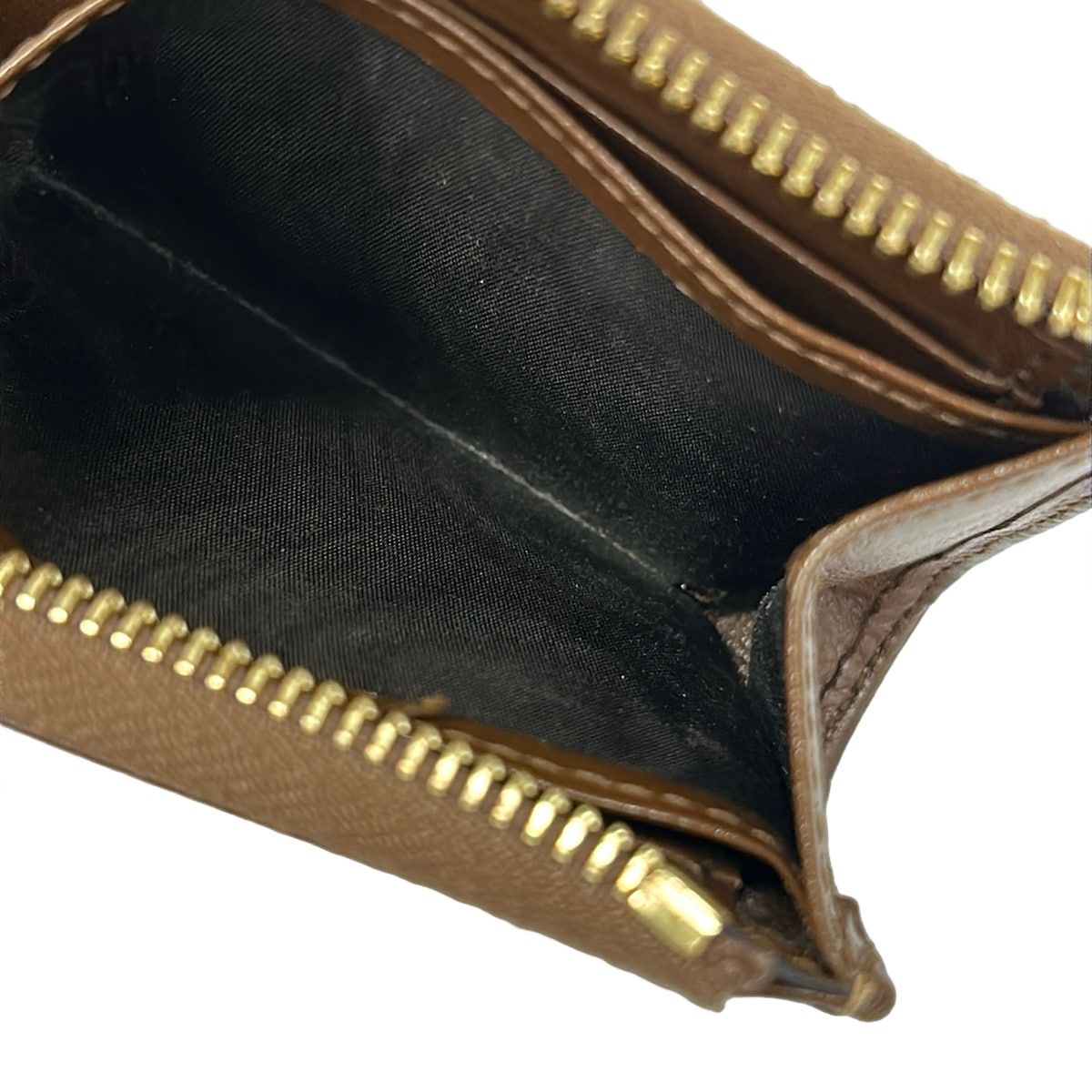 Gucci Coin Case Horsebit Dark Brown White Dark Gray L-shaped Zipper Leather — view 5